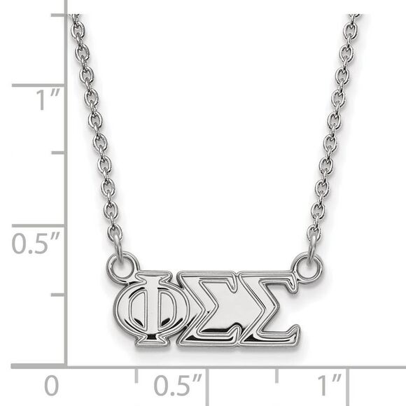 Sterling Silver Phi Sigma Sigma Medium Necklace - Picture 2 of 5